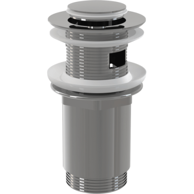 Донный клапан сифона для умывальника цельнометаллический с переливом и малой заглушкой